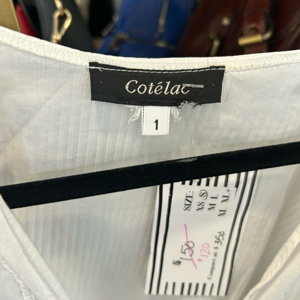 Cotelac White V-Neck shirt Dress size XS - Picture 2 of 3